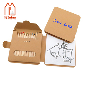 Kit da Colorare in Carta Kraft con Logo Personalizzato, Mini Matite Colorate Portatili e Libro di Attività per Bambini e Regali Promozionali - Product Image 1