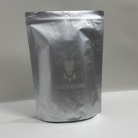 Sacs refermables en aluminium avec fermeture éclair argentée, logo personnalisé imprimé, pour l'emballage de vêtements