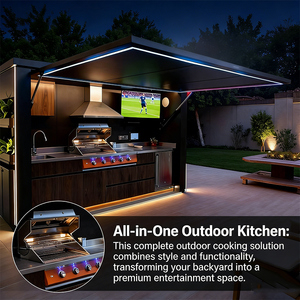 Grill Kamado e Forno per Pizza - Cucina Esterna Portatile BBQ Pod con Mobiletto in Alluminio, Controllo Fiamma Ecologico e Manopola di Sicurezza - Product Image 5