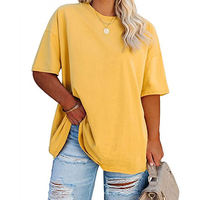 T-shirt Oversize Femme Haute Qualité Épaules Tombantes Coton Lourd 180 g/m² Couleur Unie Streetwear 100% Coton Respirant Été