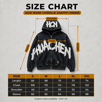 Sweat à capuche zippé surdimensionné personnalisé 460 GSM pour homme, délavé à l'acide, effet vieilli, broderie patch chenille, épaules tombantes, fermeture éclair bidirectionnelle, OEM ODM Ltd