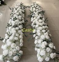 O-R001 Caminos de Mesa de Flores Artificiales de Seda Sintética Blancos, Rojos y Morados al por Mayor, Camino de Mesa de Flores de Alta Calidad para Bodas, Arco de Flores Artificiales para Pasillo
