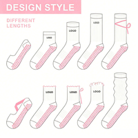 Chaussettes de sport antidérapantes en coton de qualité supérieure pour femmes, chaussettes de danse, chaussettes de yoga et de pilates avec logo personnalisé