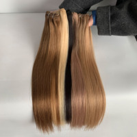 Extensions de cheveux prêtes à être expédiées, double trame, 100% cheveux humains vierges bruts, couleur claire, pointes pleines