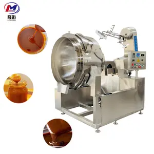 Large capacity SUS304 industrial electric heating rice and sauce cooker with mixer machine cooking jacketed kettle price
