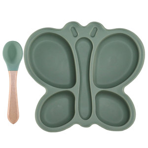 Ensemble de vaisselle en silicone pour bébé, essentiel pour l'alimentation des bébés, design papillon, lot de 2 - Product Image 4