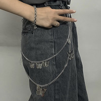 Dompet Logam Custom Alloy Stainless Steel Zircon Lapis Ganda Saku Celana Logo Custom Rantai Celana Jeans untuk Pria