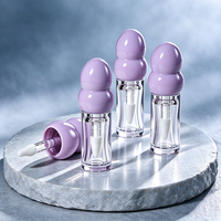 Flacon vide pour huile à lèvres de 3 ml, design gourde, avec double bouchon à bille, tube transparent pour gloss à lèvres, contenant cosmétique personnalisé pour la fabrication de gloss à lèvres