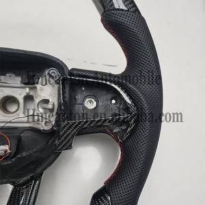 พวงมาลัย LED หนังคาร์บอนไฟเบอร์มีรูพรุนสำหรับ Dodge Challenger Car STEERING Wheel - Product Image 3