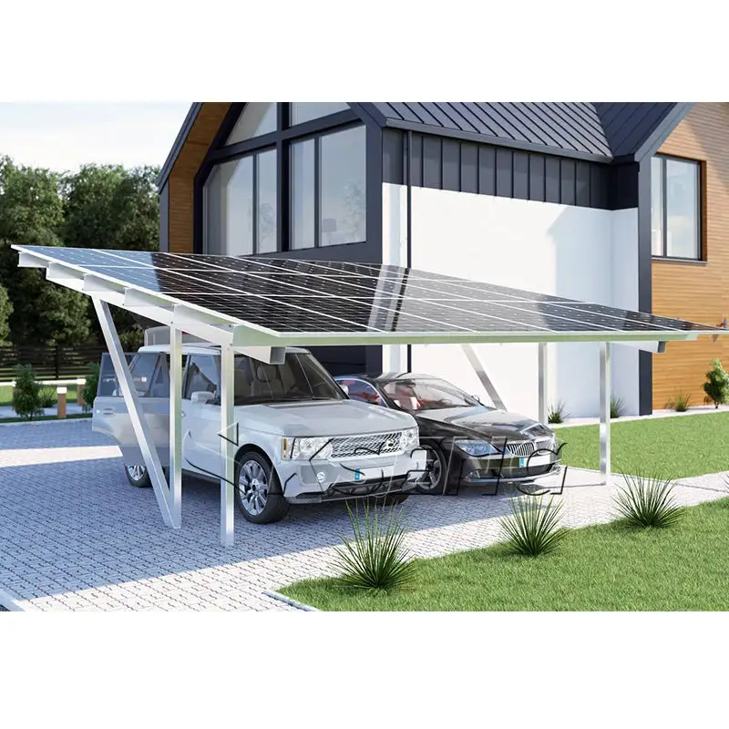 Fast Installation Solar Aluminum Parking Structure PV Solar Carport Mounting System Solar Carport Racking PV Carport