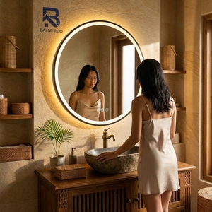 <span class=keywords><strong>Miroir</strong></span> <span class=keywords><strong>de</strong></span> <span class=keywords><strong>salle</strong></span> <span class=keywords><strong>de</strong></span> <span class=keywords><strong>bain</strong></span> LED rond intelligent pour le marché d'Asie du Sud-Est, <span class=keywords><strong>miroir</strong></span> rétroéclairé anti-buée avec détection <span class=keywords><strong>de</strong></span> main sans contact pour projets hôteliers - Product Image 2