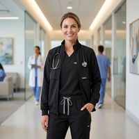 Tenues d'infirmières, ensemble de blouses médicales pour femmes, 3 pièces avec veste à col montant pour médecin, infirmière, hôpital, clinique dentaire 42192+52002