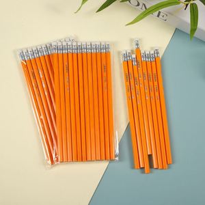 Crayon hexagonal en plastique de 19 cm (7 pouces) avec gomme, mine graphite HB 2B, corps jaune, pour dessin d'enfants, idéal pour les promotions - Product Image 1