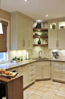 Personnalisation complète de la maison, armoires de cuisine en contreplaqué |   Design de meubles modernes pour petits appartements avec îlot central