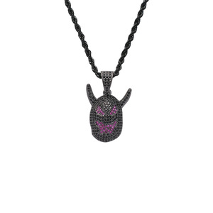 Pendentif Petit Démon, Collier Hip Hop entièrement en Zirconium, Ornement d'Halloween pour le commerce international, Collier Maléfique - Product Image 1
