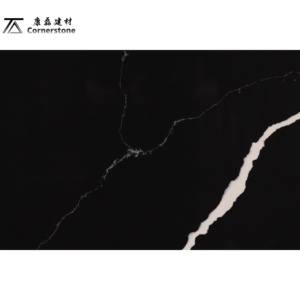 Cornerstone Chất lượng cao tối đen dựa trên màu tĩnh mạch calacatta Đen <span class=keywords><strong>Quartz</strong></span> slab đá cẩm thạch nhìn Đen MARQUINA thạch anh đá tấm - Product Image 3
