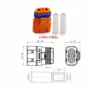 Amass LFB50-F LFB50-M 65A IP67 <b>Waterproof</b> Connector, Silver-Plated Copper Crimp <b>Plug</b> with Crown Spring for RC Battery - Product Image 6