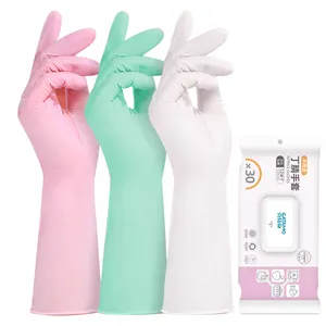 GLN12 12inch Nitrile gloves food Cooking Gloves Beauty Kitchen dishwashing cleaning Rubber Household Gloves