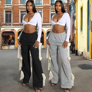 Streetwear Ribbon Sports <b>Jogger</b> Hip Hop Women's Trousers Elastic Waist High Waist Casual Summer Windproof Breathable - Product Image 2