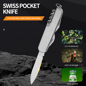 Coltello Pieghevole Portatile Mini in Acciaio Inossidabile, Strumento Multifunzione EDC per Sopravvivenza Outdoor e Caccia, Tascabile Tipo Coltello Svizzero - Product Image 3