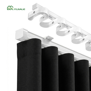 Rail de rideau invisible extensible YIJIALE en forme de S, non pliable, pour <span class=keywords><strong>caravane</strong></span>, avec bande de guidage longue et flexible - Product Image 1