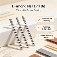 Fraise diamantée professionnelle 3/32 pour manucure russe, fraise à ongles diamantée pour cuticules, pour ponceuse à ongles