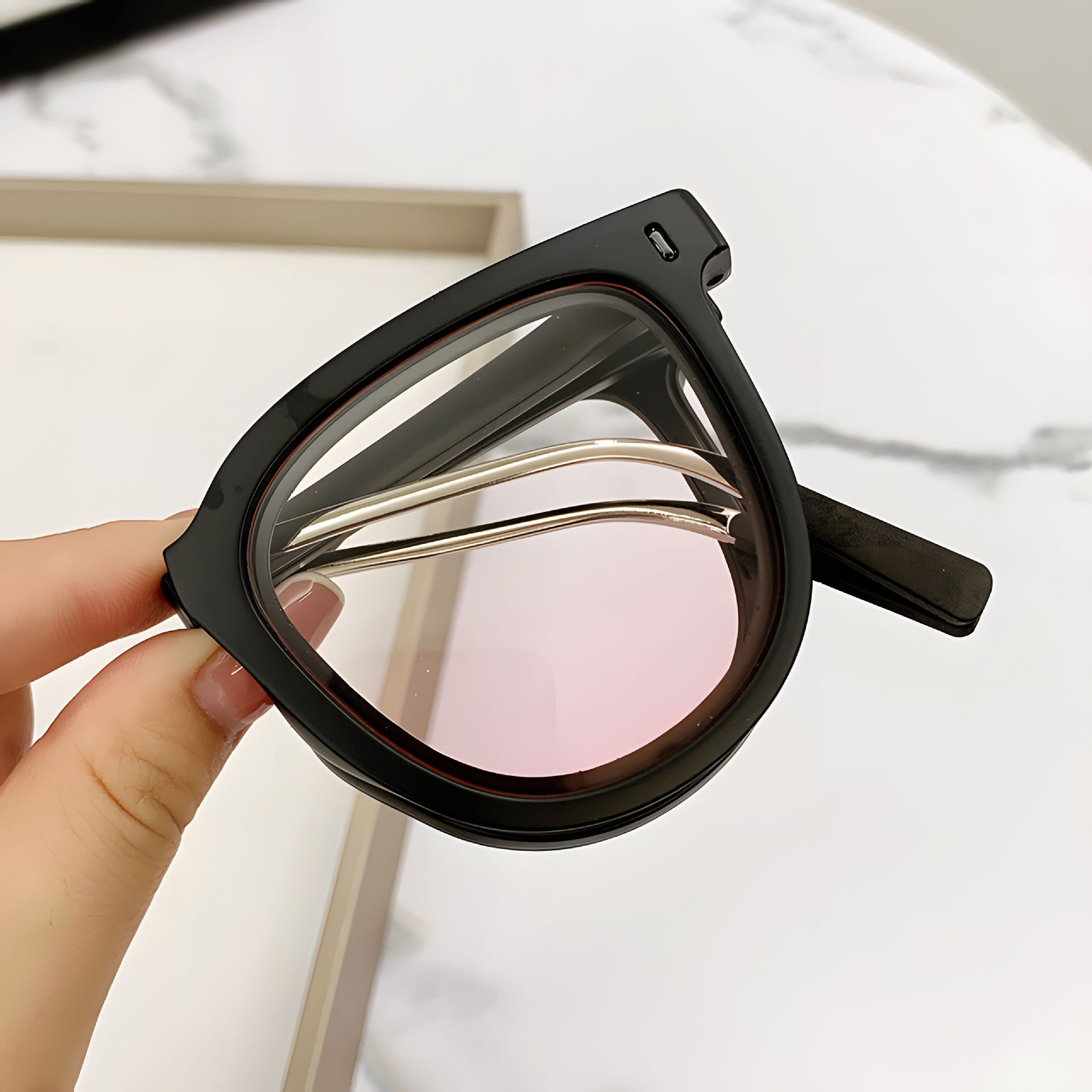 Black frame blush lenses