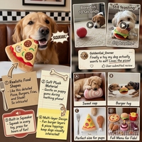 Nouveaux jouets pour chiens en peluche en forme de nourriture, jouets interactifs couineurs pour chiots, gâteau, pizza, burger, steak, frites, jouets pour animaux de compagnie pour petits chiens