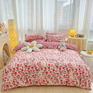 Couette AB 100% Coton Sergé Hypoallergénique Réversible Écologique 200TC Style Européen et Américain Imprimé Floral Frais pour Maison et Hôtel - Product Image 6