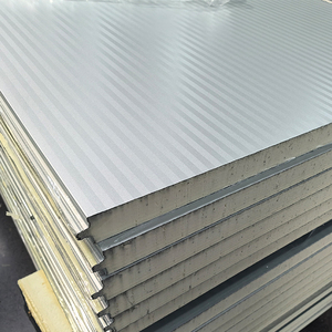 Vorgefertigte Außenwände Bau platten Außenwand Pu Foam Wand paneel Abstellgleis 100mm Paneele Metall isolierte Platte - Product Image 3