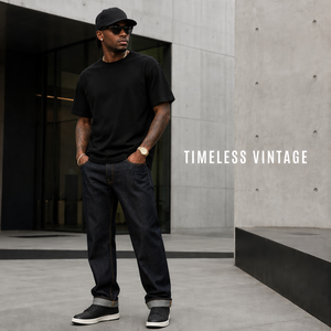 Jean en <span class=keywords><strong>denim</strong></span> brut <span class=keywords><strong>japonais</strong></span> vintage premium 14oz, coupe ample, jambe large, coupe droite, bord rouge, pour homme - Product Image 2