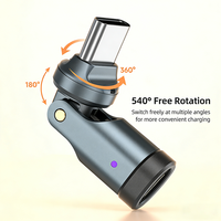 Adaptateur Type-C mâle vers femelle rotatif à 540 degrés, charge rapide PD 240W pour téléphones de jeu et ordinateurs portables