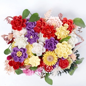 แม่พิมพ์ซิลิโคนสำหรับทำเทียนหอมกลิ่นดอกไม้วันวาเลนไทน์ รูปทรงดอกกุหลาบ ดอกโบตั๋น ดอกเบญจมาศ สำหรับทำช็อกโกแลตและสบู่ - Product Image 3