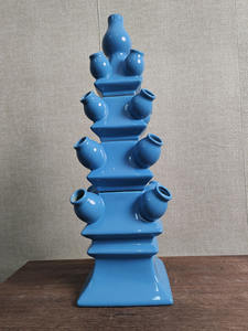Haute qualité Hollande Porcelaine Tulipière Bleu Royal Céramique Vintage Delft Bleu Vases Quatre Niveaux Tulipe Vase Stapelvaas 4-delig - Product Image 3