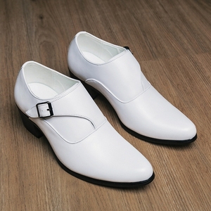 Nouveaux Mocassins <span class=keywords><strong>Homme</strong></span> Style Britannique Rehaussants, Augmentation de 6 cm, <span class=keywords><strong>Boucle</strong></span> Métallique, Antidérapants Respirants, Chaussures Habillées pour Bureau et Mariage - Product Image 3