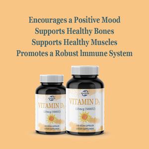 Capsules de vitamine D3 OEM ODM pour soutenir la santé des muscles, renforcer les os, équilibrer l'humeur, soutenir le système immunitaire, complément alimentaire végétalien - Product Image 3