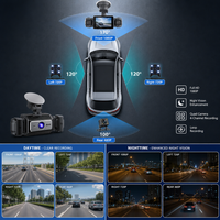 Caméra embarquée 4 canaux 360° 1080P à quatre objectifs avec Wi-Fi, vision nocturne, WDR et surveillance de stationnement 24h (avant, arrière, gauche, droite)
