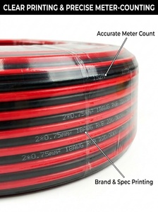 Cavo per Altoparlanti Parallelo RVB Rosso Nero a 2 Conduttori da 0,5mm² con Isolamento in PVC e Filo di Rame Senza Ossigeno al 99,99% per Audio - Product Image 5