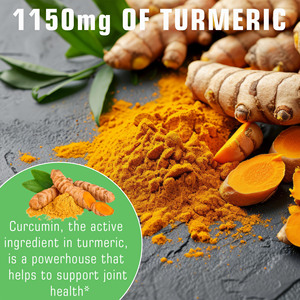 Tabletas de Cúrcuma y Jengibre en Oferta, 1150 mg + 300 mg con Extracto de Pimienta Negra, 90 Unidades, Suplemento Dietético - Product Image 5