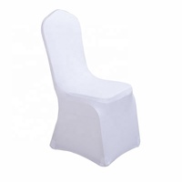 Cubierta Universal de poliéster elástico para silla, venta al por mayor, blanco, para fiesta de boda, Iglesia