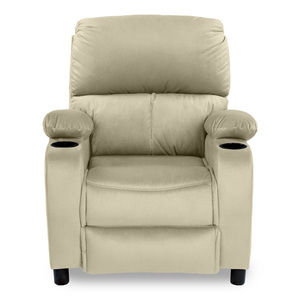 Factory <b>Direct</b> Sale Velvet Modern Cinematic Recliner Chair with Extendable Massage Cups Holder-Light Beige-NZ70 - Product Image 2