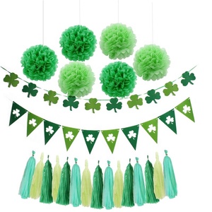 St. <span class=keywords><strong>patrick</strong></span> Trèfle Décorations Suspendues Vert Papier Bannière Guirlande Pom Pom Fleurs Glands Irlandais Saint-<span class=keywords><strong>Patrick</strong></span> Décor - Product Image 5