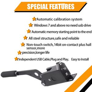 Jeux de course sur PC, <span class=keywords><strong>frein</strong></span> à <span class=keywords><strong>main</strong></span> T300 T500, simulateur USB avec capteur Hall 14 bits <span class=keywords><strong>Logitech</strong></span> G29/G27/G25 - Product Image 6