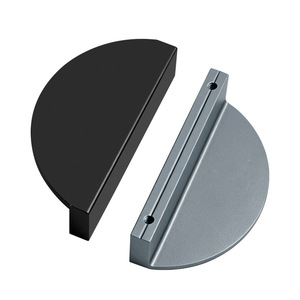 Poignées noires semi-circulaires minimalistes en aluminium, style nordique, moulage monobloc, pour portes d'armoires et tiroirs de cuisine - Product Image 5