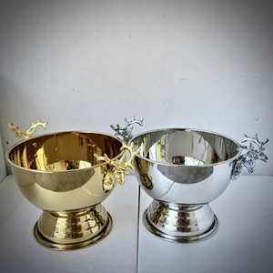 Cubo de Hielo de Acero Inoxidable 304 con Asa de Cabeza de Ciervo, Diseño Creativo, Moderno y Lujoso en Dorado, Plateado, Negro y Champán - Product Image 1