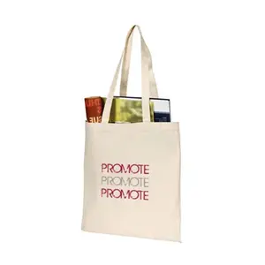 Custom printed recycle plain organic cotton canvas tote bag large reusable shopping bag with logo