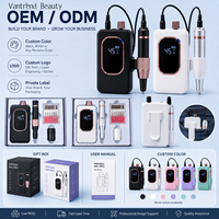 Kit de perceuse à ongles professionnelle Vantrend Beauty, rechargeable, portable, outil de salon, logo personnalisé, boîte de couleur, vente en gros, fournitures pour ongles, Chine
