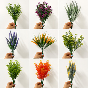 Bouquet d'eucalyptus artificiel en plastique, fleurs jaunes et vertes pour la décoration de la maison et des mariages, style campagnard, naturel et minimaliste, 10cm-30cm - Product Image 5