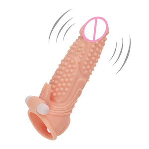 Titreşimli gecikmeli boşalma yeniden kullanılabilir prezervatif yapay Penis vibratör Penis büyütme genişletici Dick kollu seks oyuncakları erkekler için - Product Image 2
