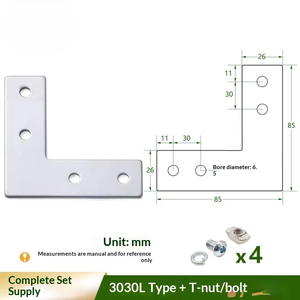 <span class=keywords><strong>Plaque</strong></span> de connexion en L et en T pour profilés industriels en aluminium 3030/4040 – Accessoire d'angle – Meilleure vente - Product Image 6